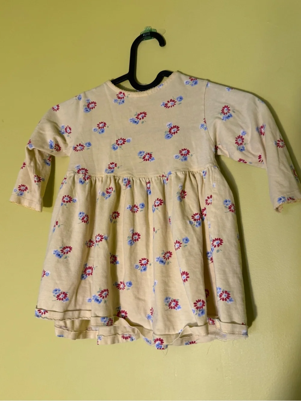 90s Y2K vintage soft Yellow and blue floral Baby Gap toddler dress with pockets